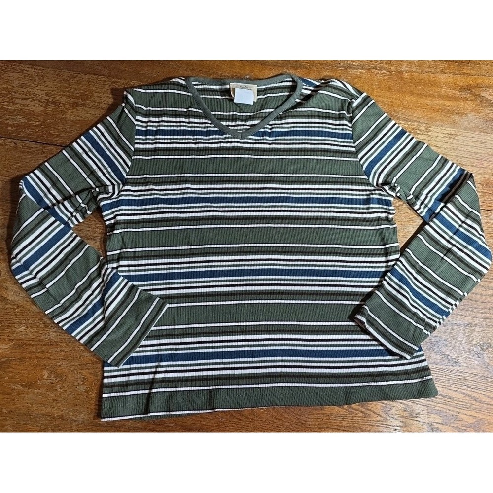 Fiorlini International Women Jrs. XL Vintage 90s‎ Y2K Striped Long Sleeve 90's
